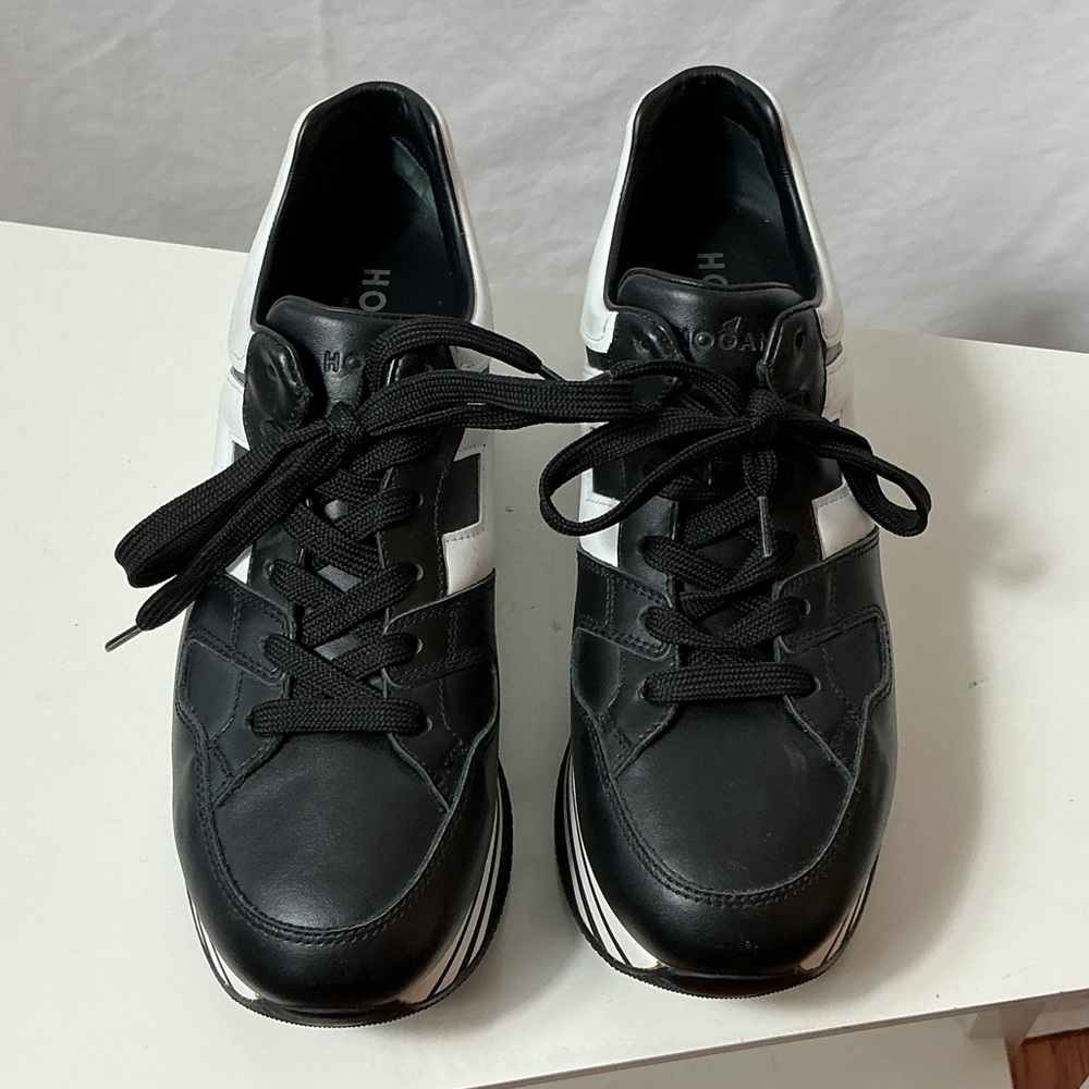 Hogan Black and White Platform Sneakers